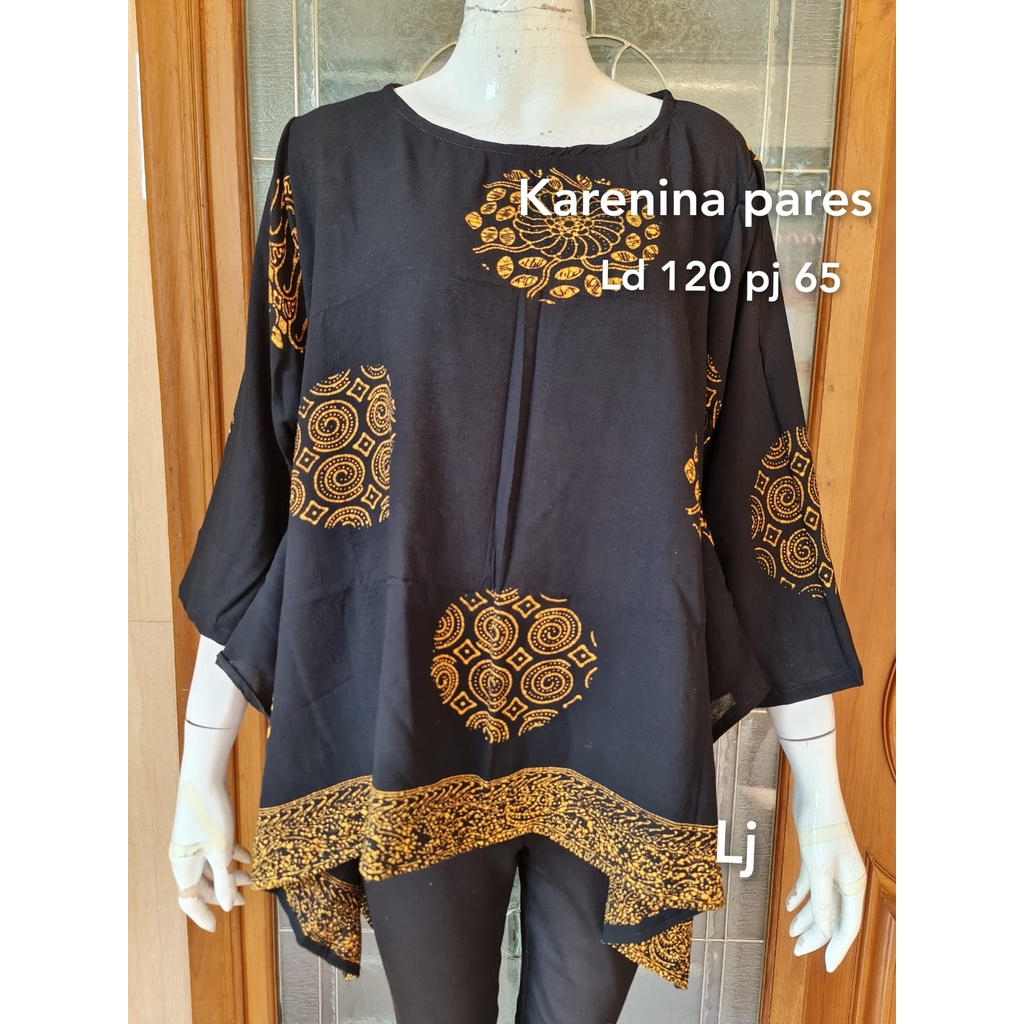 Blus karenina paris koin batik solo atasan trendy