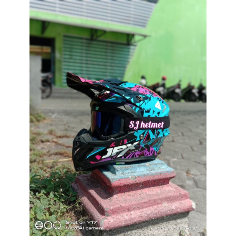 HELM JPX CROSS FOX-1 X33 PAKET GOGLE