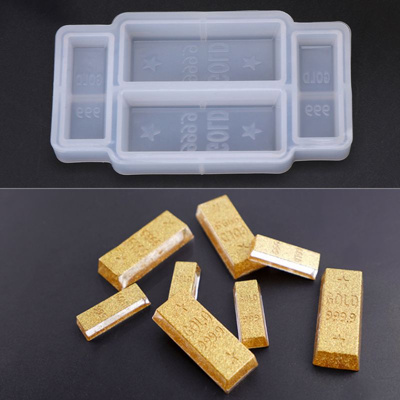 SIY  Silicone Mold DIY 3D Gold Bar Funny Birthday Cake Fondant Decoration Realistic Simulation Epoxy Resin Crafts Jewelry Making Tools