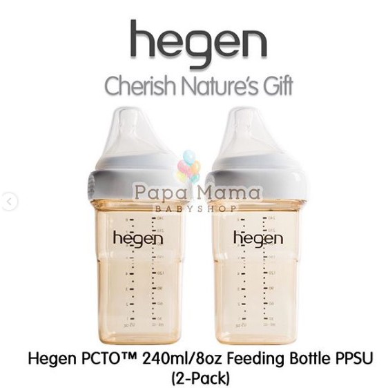 Hegen Botol Susu PCTO PPSU Feeding Bottle 240ml 8oz Pack Isi 2