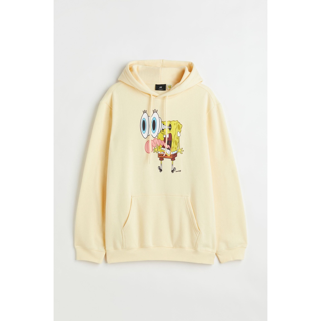 Hoodie Jaket Spongebob Kuning Dewasa Couple Pria Wanita Desain Oversize Dari H&M +  Free Paper Bag