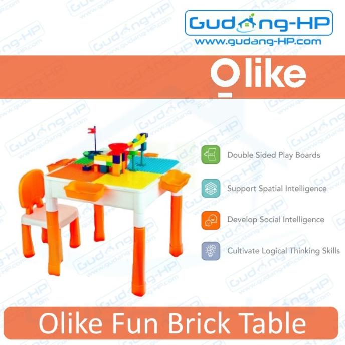 Olike Fun Brick Table Meja Belajar + Meja Bermain