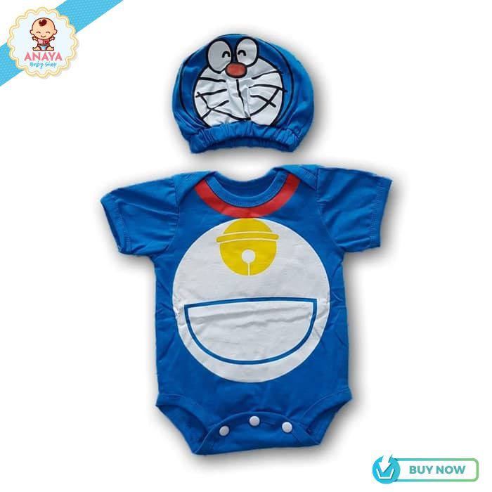 Baju Jumper Karakter Kostum Jumper Bayi Laki Laki Perempuan Doraemon Pakaian Bayi Laki-laki