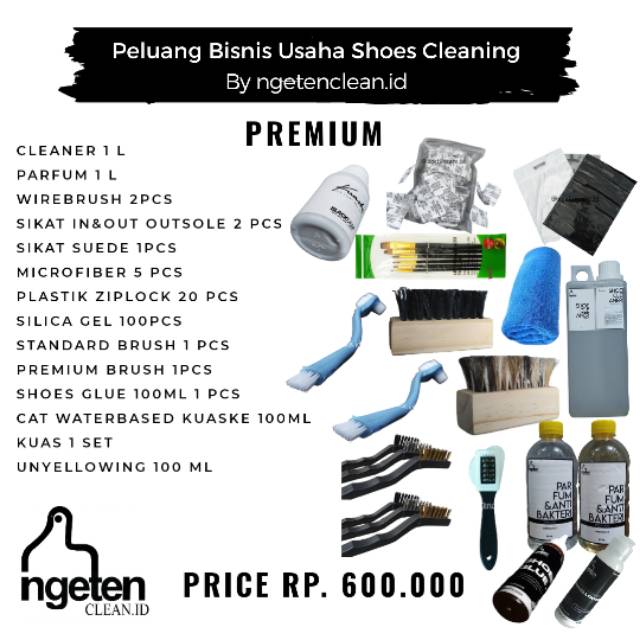 Paket Usaha PREMIUM cuci sepatu TERMURAH shoes laundry shoes cleaner sabun sepatu lengkap