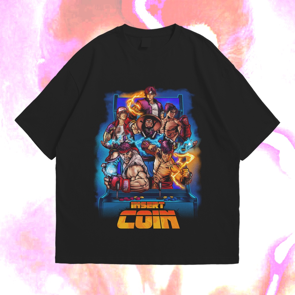 Kaos Arcade Tekken Street Fighter Oversize Graphic T-Shirt