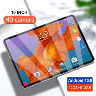 2022 Tablet PC Asli Galaxy Tab Baru 12 GB + 512 GB Android Tablet PC 10 Inch Layar Penuh Layar Besar Wifi 5G Dual SIM Tablet PC untuk Anak-anak Belajar, Tablet Gaming Murah