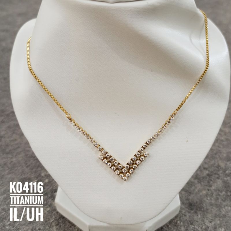 Kalung Titanium FUJI Gold K04116