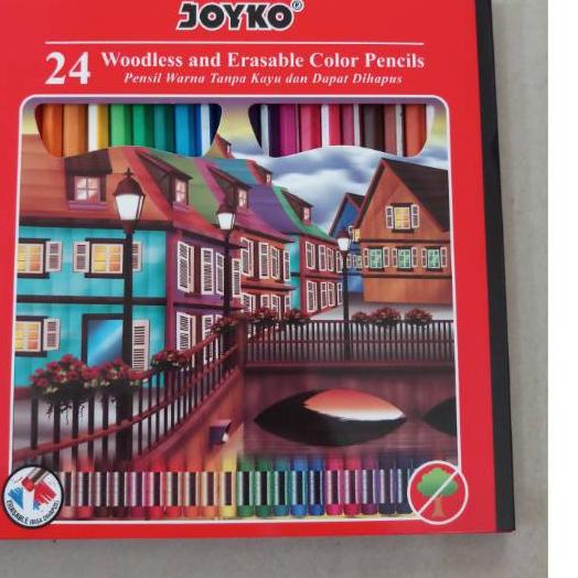 

TREN MASA KINI ★ Pensil warna joyko panjang Bisa di hapus 24 warna (Ada Penghapus di atasnya)#