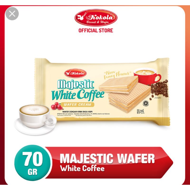 

wafer majestic white coffee per 10 pcs