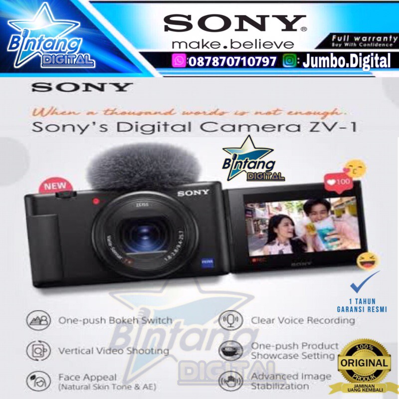 Kamera Sony Zv1 Garansi 1 Tahun - Sony Zv 1 - Kamera Sony ZV1 Compat Digital