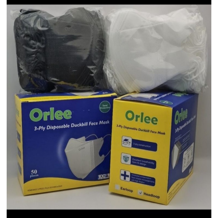 masker orlee duckbill non medis 50 pcs PUTIH