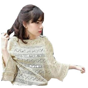 Atasan Wanita Crop Jaring Rajut Sweater