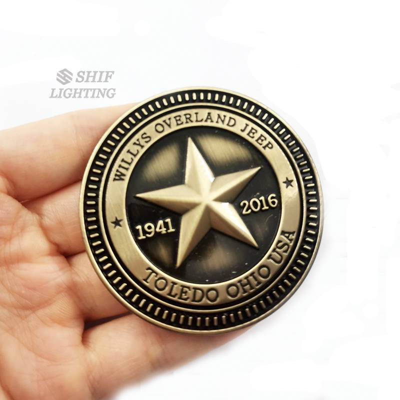 1 x Metal WILLYS OVERLAND JEEP 1941 STAR Logo Car Auto Decorative Emblem Badge Sticker DecalN