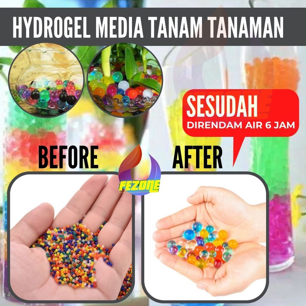 Waterbeads 5gr 10gr Hydrogel Media Tanam FEZONE