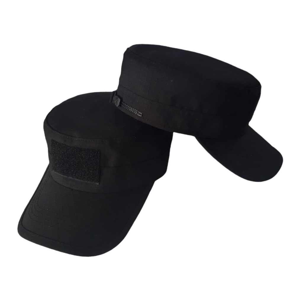 Topi Pria / Wanita Komando / Topi Tactical Velcro Hitam All Size