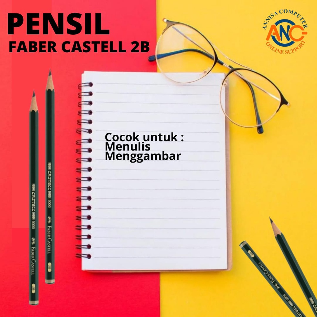 

PENSIL Faber - Castell 2B Pensil Ujian / 1 Pack Isi 12 Pcs / ORIGINAL