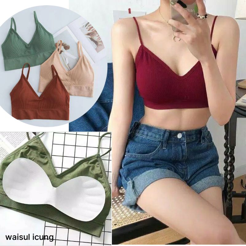 [IMPORT] Bra Sporty Tanpa Kawat BH BEHA Bahan Halus Pakaian Dalam bralette Push Up Elastis Busa