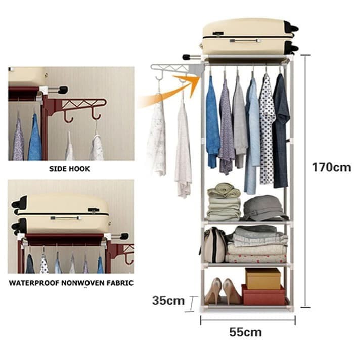 Barnik88 Lemari Pakaian Stand Hanger Single stand hanger besi Rak Serbaguna Stand Hanger Gantungan Baju Murah / Rak lemari Serbaguna Tanpa Cover / Rak Serbaguna Square/Triangle Serbaguna Tempat Pot Bunga Modern COD