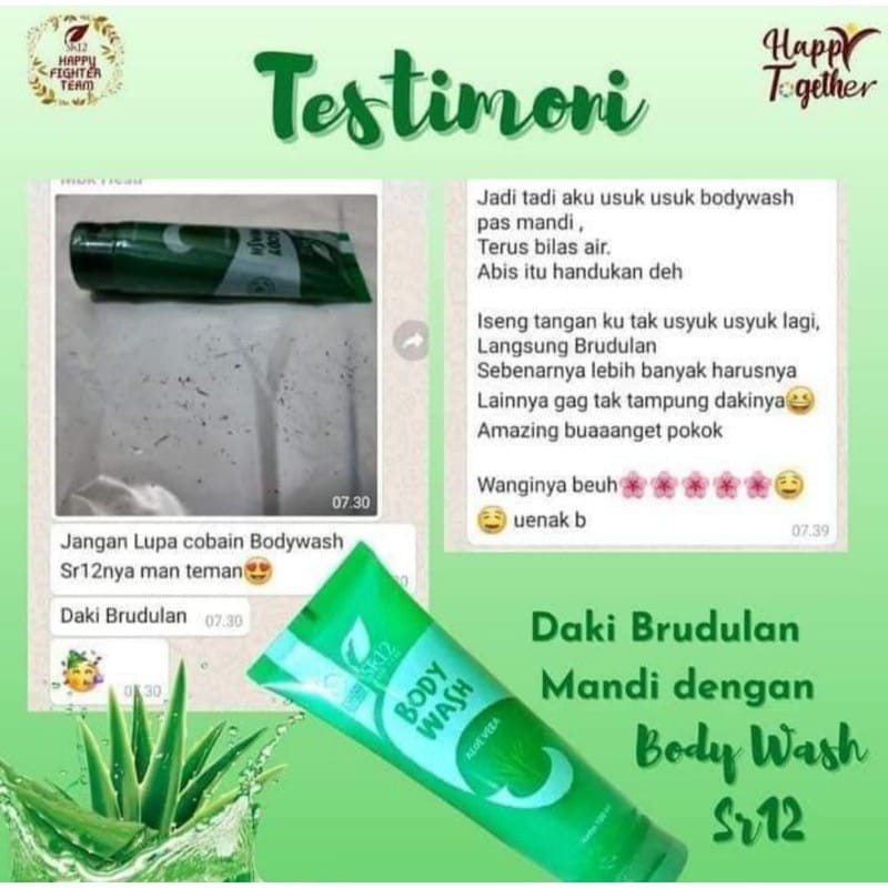 Body Wash Aloe Vera SR12 Sabun Mandi Keharuman Menyegarkan Kulit Bersih Halus dan Lembut