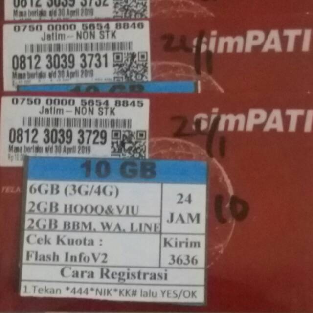 Perdana internet simpati 10gb(2bulan)