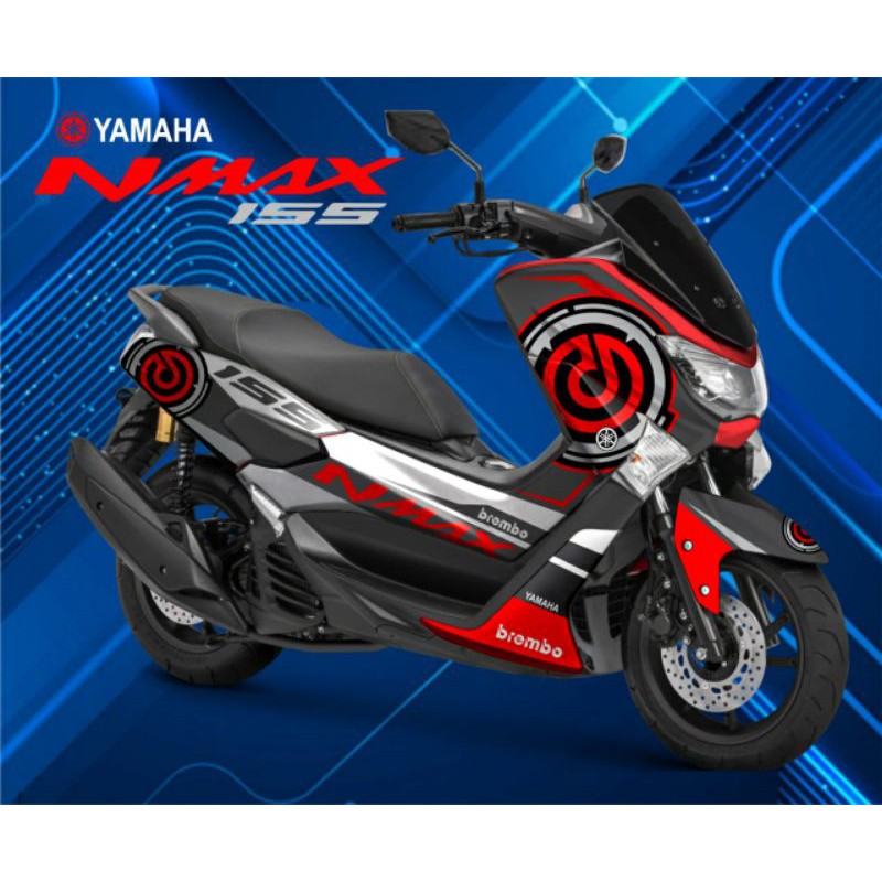 Decal Sticker NMAX 155 Brembo variasi abu merah