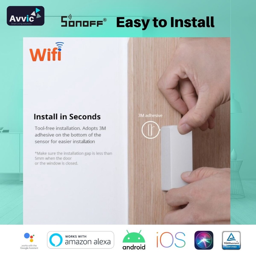 SONOFF DW2 Smart WiFi Door Sensor Door Window Dedector e-WeLink App Notification Alert Smart Home