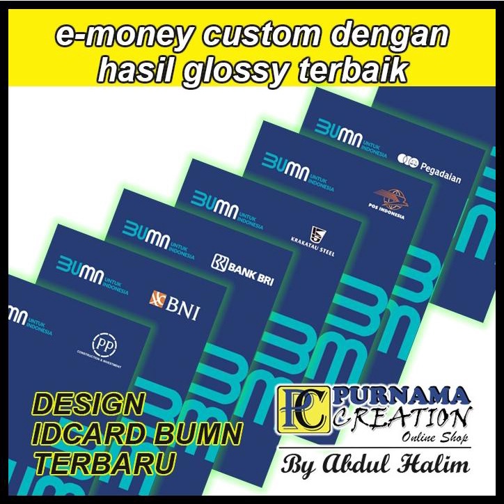 

TERLARIS ID CARD BUMN EMONEY ETOLL BRIZZI TAPCASH CUSTOM KARTU GLOSSY MENGKILAP TERLARIS
