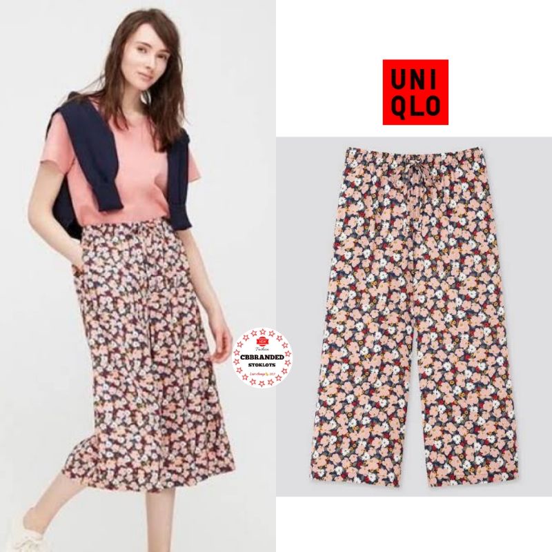 Celana Wanita Kulot UNIQLO 7/8 Motif