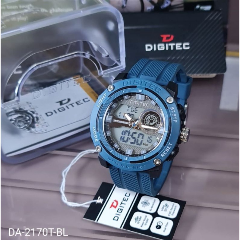 Jam Tangan Pria Digitec Original 2170 Dual Time Tahan Air Gratis Ongkir COD