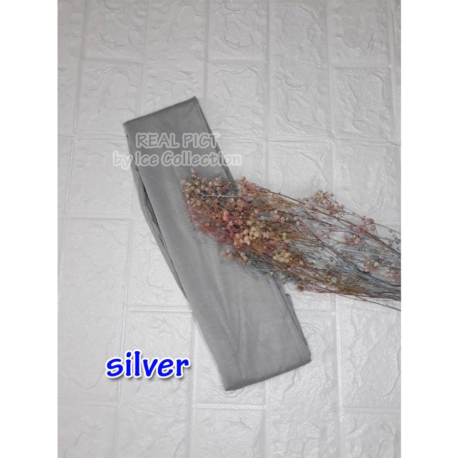 PREMIUM MANSET Tangan Sambung Punggung Kaos Rayon Anti Melorot Balero Bolero Mangset Iner Inner-Silver