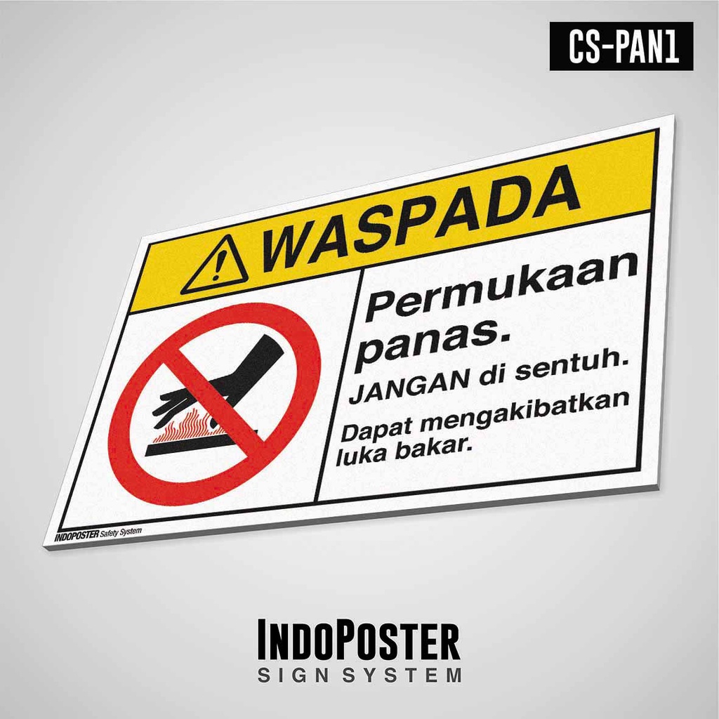 

Safety Sign Rambu K3 PVC ANSI Waspada Permukaan Panas Luka Bakar M 45x30cm