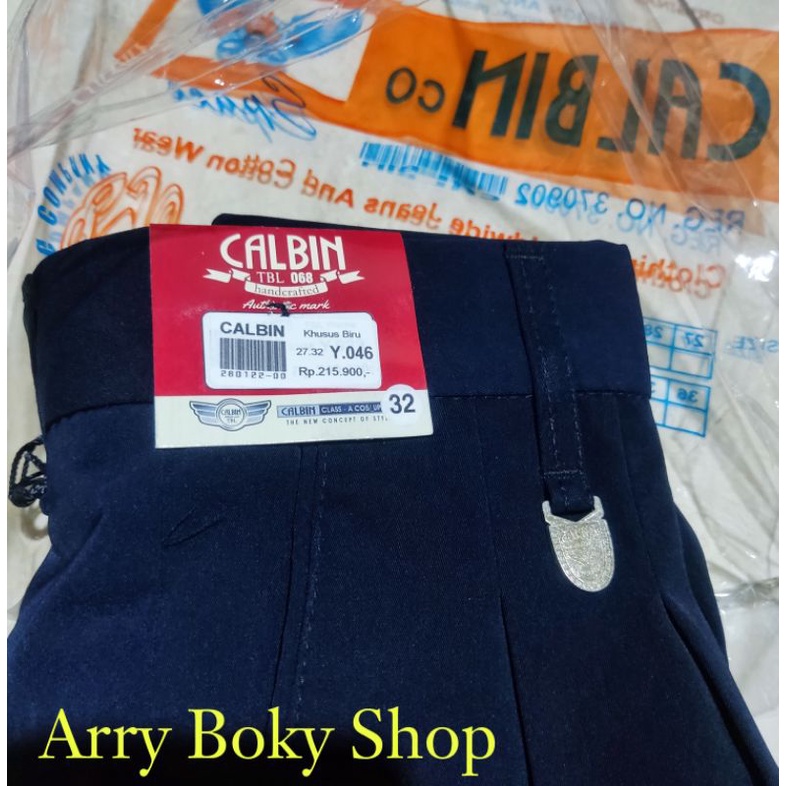 Celana CALBIN Formal BIRU DONGKER ( 100 % Original ) 27 - 38