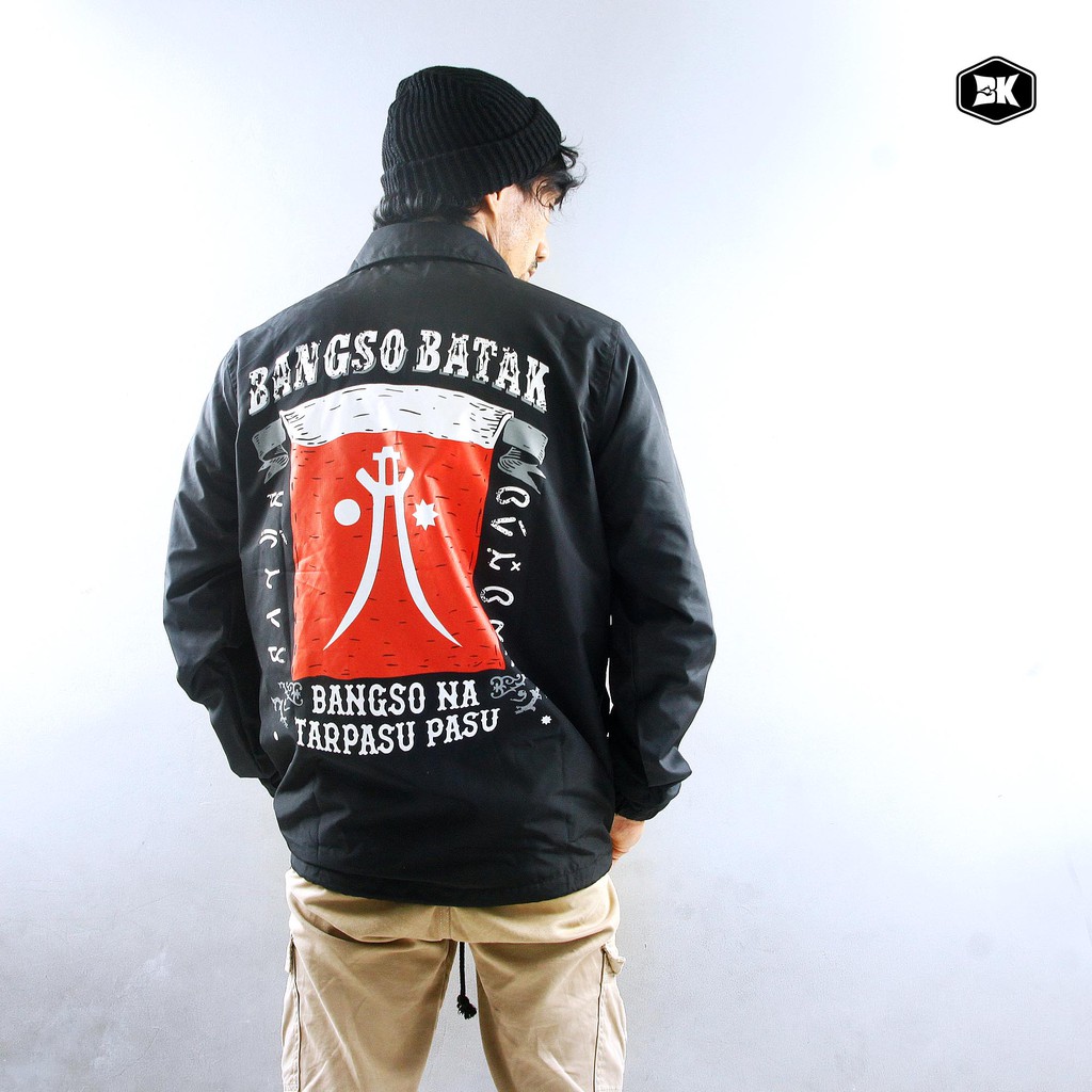 BK ETHNIC | Jaket Coach Etnis Suku Batak |Jaket Basic |BANGSO BATAK HITAM