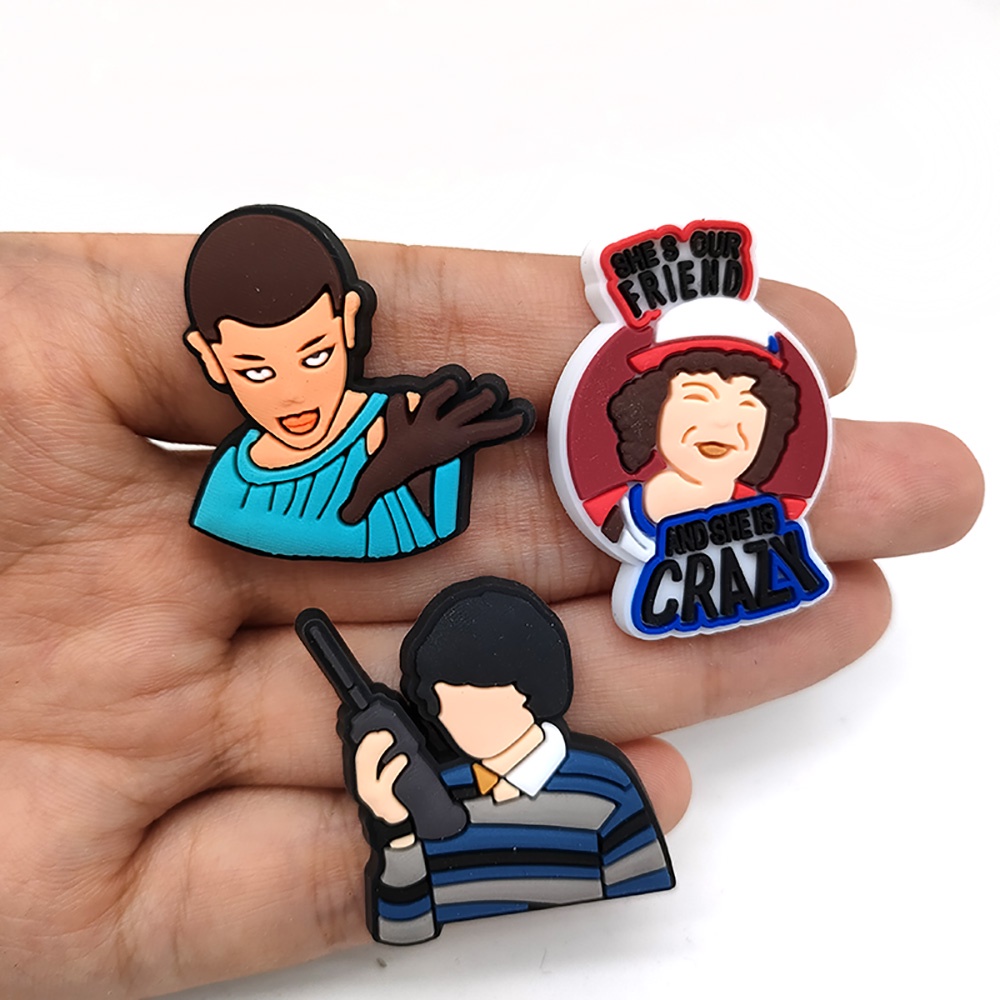 Stranger things 1pcs shoe charms Crocs Pin Jibbitz diy Dapat dilepas sandal decorate accessories Cocok untuk hadiah aksesoris sepatu