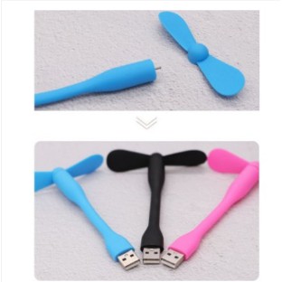 Kipas Angin Mini Portable Flexible Dengan 2 Balingbaling Dan Port USB Mini Fan