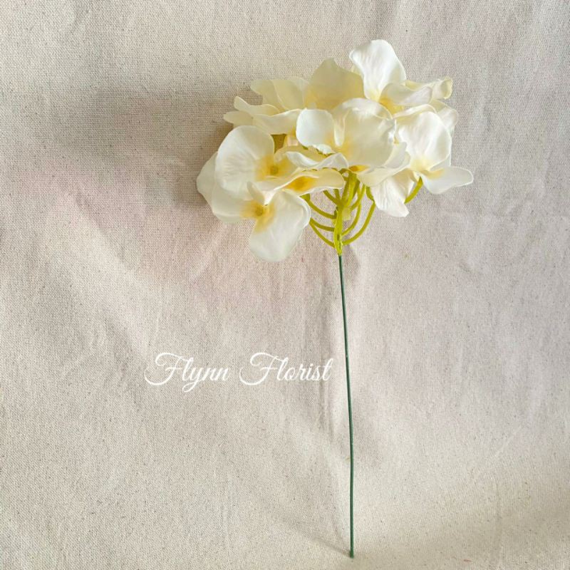 Bunga Hydrangea X1 (satuan)●35cm●Bunga Artificial/ Bunga Dekorasi / Bunga Plastik / Bunga Pernikahan-Cream