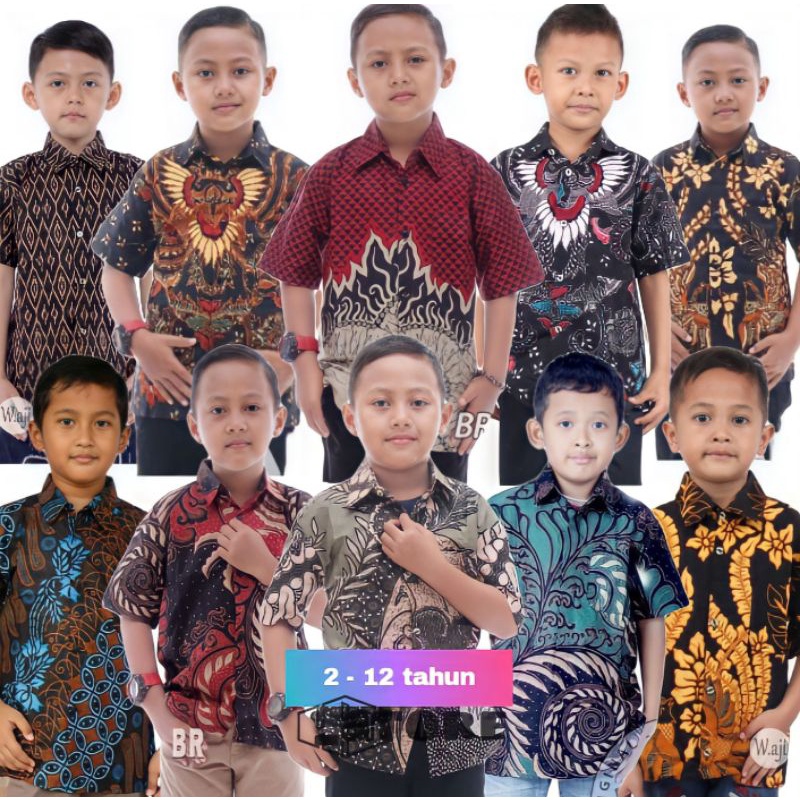 baju batik anak pria lengan pendek umur 2-12 tahun gratis ongkir cod batik pekalongan murah kemeja batik anak cowok lengan pendek batik anak pria lengan pendek terlaris