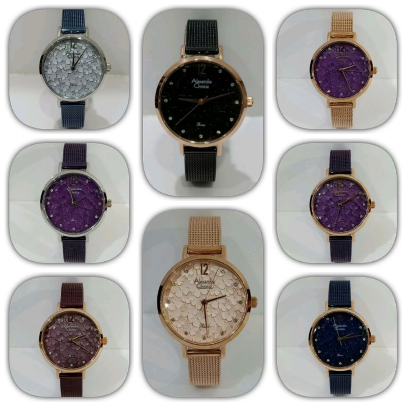 Jam Tangan Wanita Alexandre Christie 2728 AC2728 AC 2728 tali besi pasir