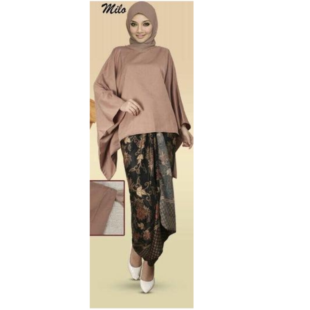 Setelan Kebaya Batwing / Kebaya Kalong JUMBO Dusty Pink