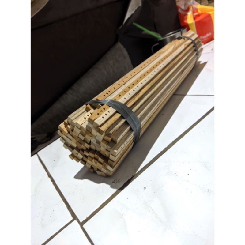 Sabuk Sangkar burung kayu jati isi 12pcs sabuk sangkar kotak Perbaikan Sangkar