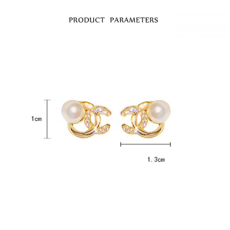 Anting Bentuk C Aksen Mutiara Gaya Perancis Untuk Wanita