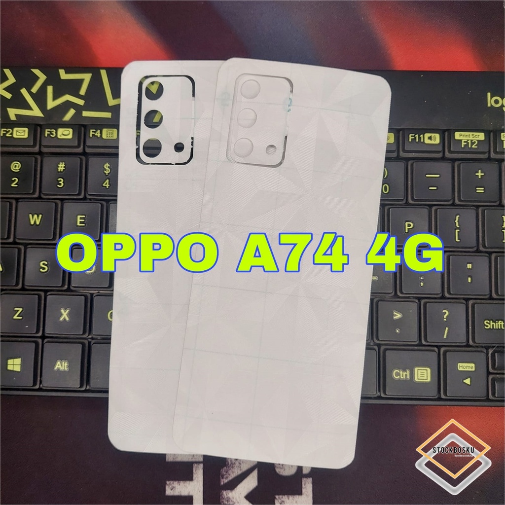 Skin Carbon OPPO A74 Garskin DIAMOND Back Skin Pelindung Belakang Carbon Handphone