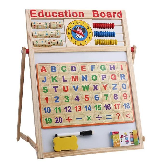 terbaru ready stock new produk big sale papan tulis anak 2 sisi learning board magnetic education ma