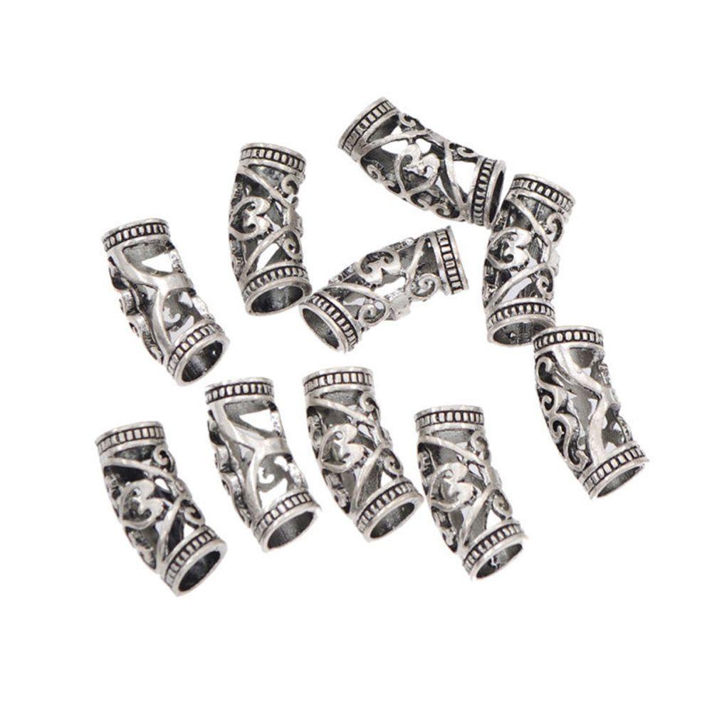 NEEDWAY Needway Manik-Manik Kepang Rambut 7mm Lubang Alloy Silver Alat Penata Rambut Hairbraid Cuff Clip