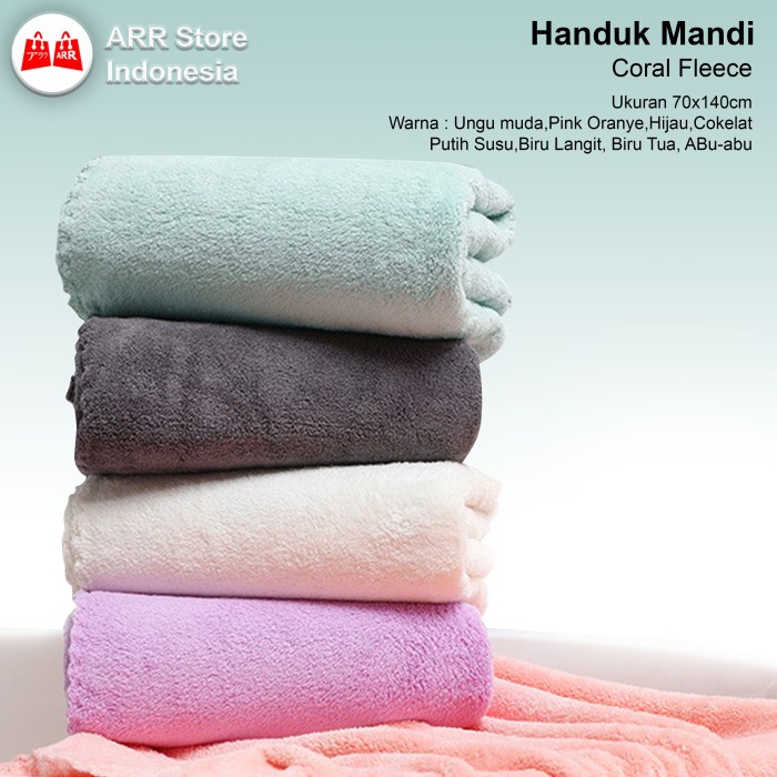 Handuk Mandi Dewasa Polos MIcrofiber 70 x140 cm Handuk Lembut Quickdry Kualitas Premium Import