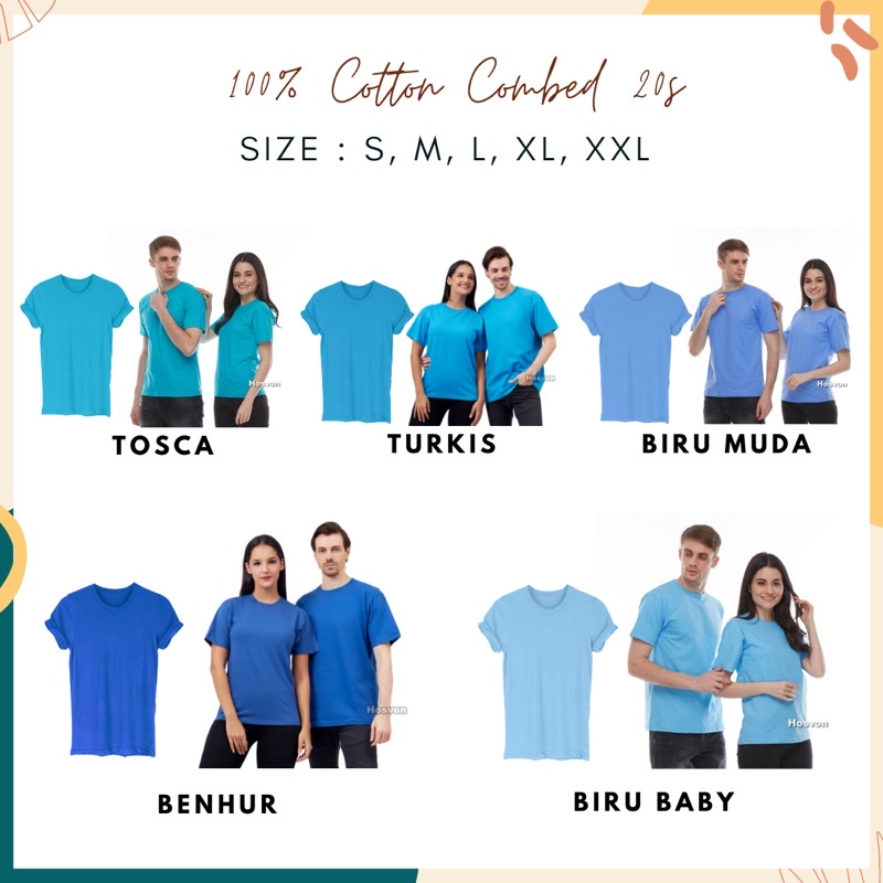 [LANGSUNG DARI PABRIK] Kaos Polos COTTON COMBED 20s Lengan Pendek UNISEX SIZE S-XXL