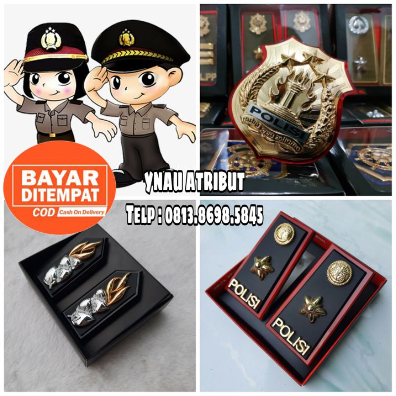 Paket Pangkat Kompol Polri Full Mika + Monogram Polri + Kewenangan Polri Cembung