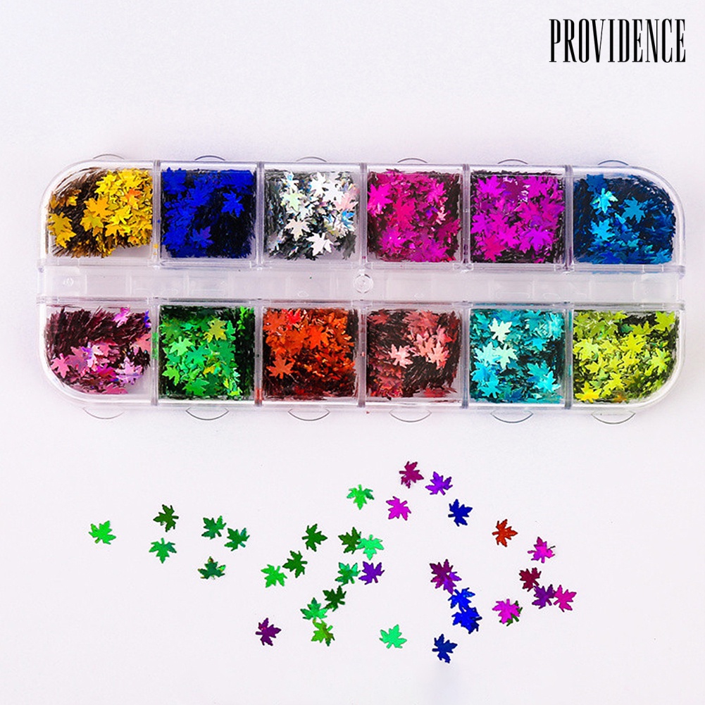 Providence 1 Box Nail Flakes Vibrant Color Temperature Resistance Nails Art Decoration Butterfly Five-pointed Star Holographic Nail Glitter Flakes for Manicure