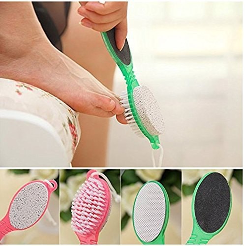 SIKAT PENGHALUS KULIT TUMIT KAKI PERAWATAN KUKU PEDICURE PADDLE BRUSH 4 IN 1 - WARNA ACAK