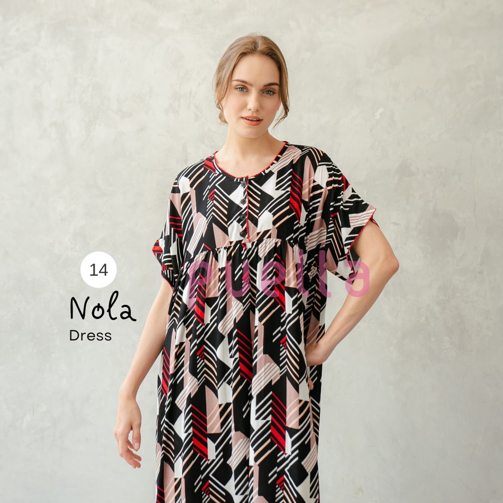 Puella - Daster Nola Series 14 | Baju Tidur Adem | Daster Jumbo | Baju Santai | Sleepwear | Baju Tidur Busui Friendly | Dress Hamil | Daster Murah | Dress Santai-5